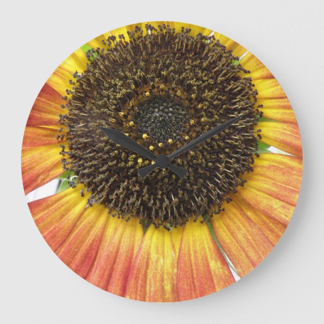 Orange Sunflower Wall Clock (Front)