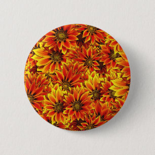 Orange Sunflowers Button