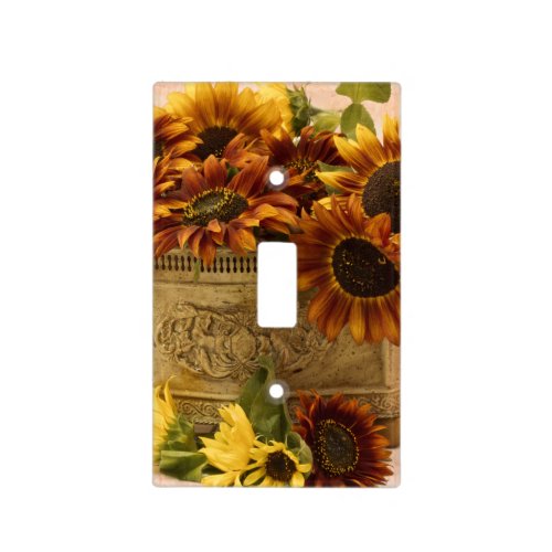 Orange Sunflowers In Tin Basket Light Switch Cover