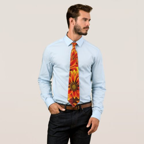 Orange Sunflowers Neck Tie