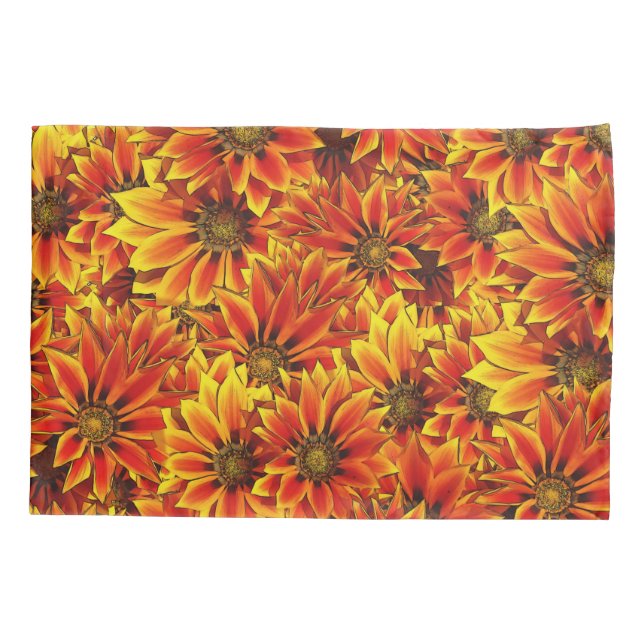 Orange Sunflowers Pillow Case (Back)