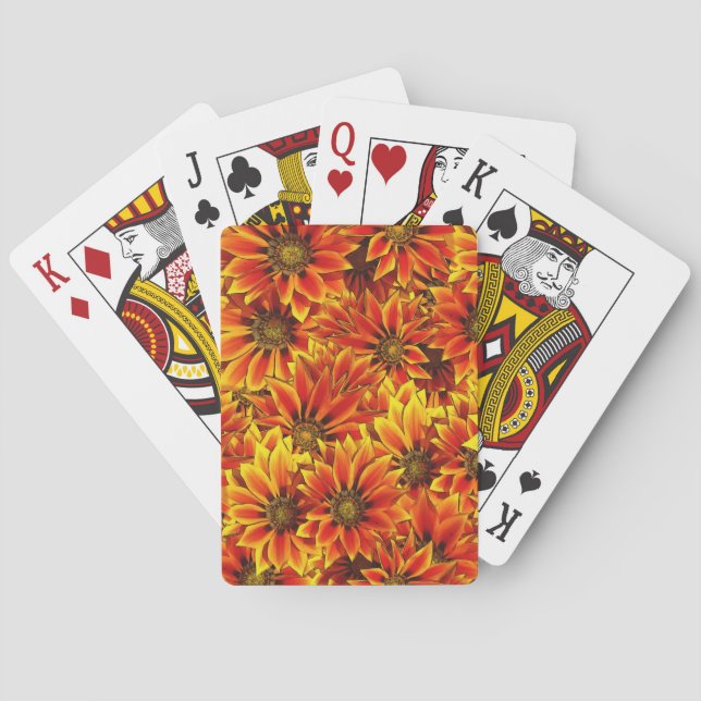 Orange Sunflowers Poker Cards (Back)