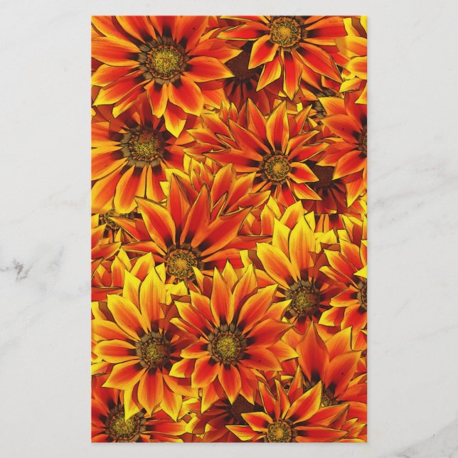 Orange Sunflowers Stationery (Front)
