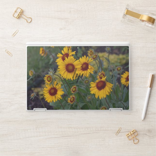 Orange Sunflowers, Vibrant Floral Photo Print HP Laptop Skin (Desk)