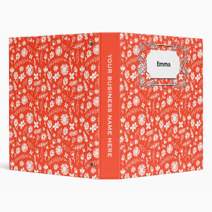 Orange Sunny Summer Blooming Flowers 3 Ring Binder