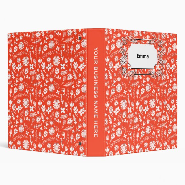 Orange Sunny Summer Blooming Flowers 3 Ring Binder (Background)
