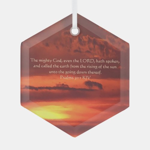 Orange Sunrise Scripture Suncatcher Glass Ornament