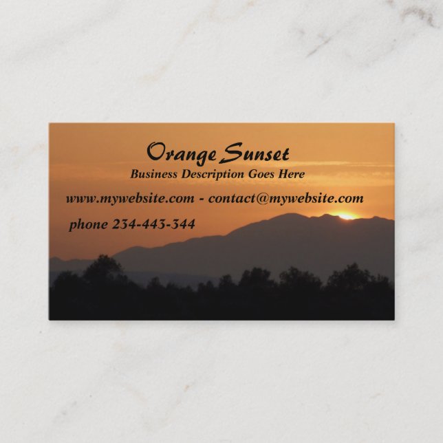 Orange Sunset Business Card (Front)