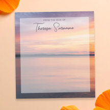 Orange Sunset By A Lake Custom Name And Text