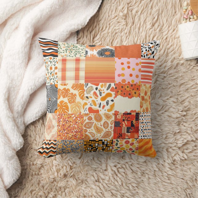 Orange Sunset Cheat Quilt Pattern 2025 Throw Pillow (Blanket)