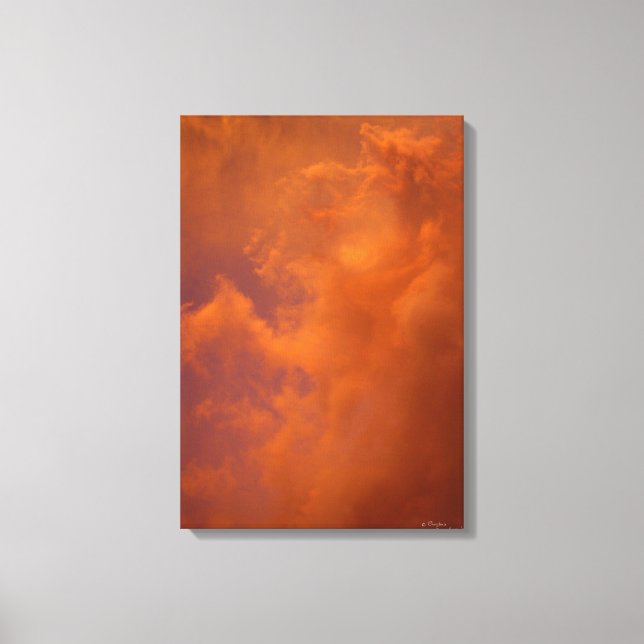 Orange sunset clouds Stretched Canvas Print (Front)
