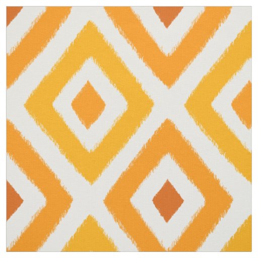Orange Sunset Ikat Fabric