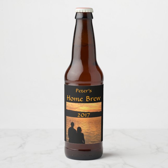 Orange Sunset Lovers Beer Label (Front)