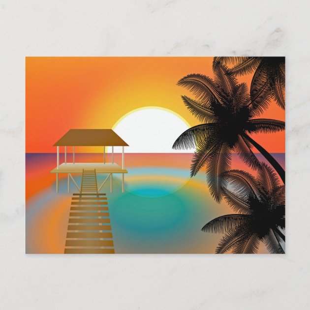 Details about   Tourist Postcard ~ Florida Sunshine State ~ palm trees Sunset 