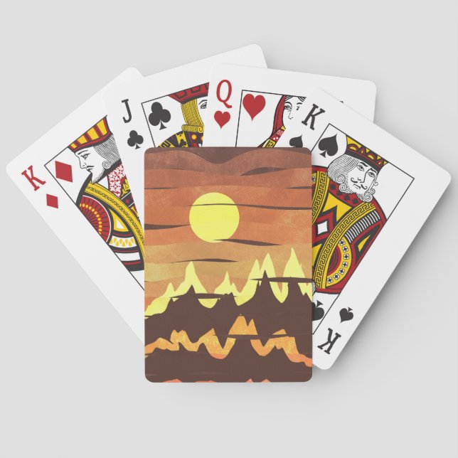 Orange Sunset Poker Cards (Back)