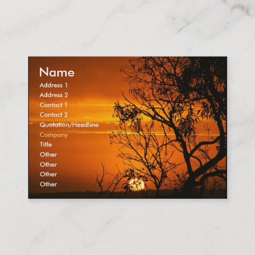 Customizable Orange Sunset Profile Card Business Card Template