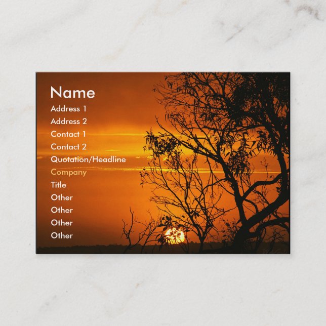 Orange Sunset Profile Card (Front)