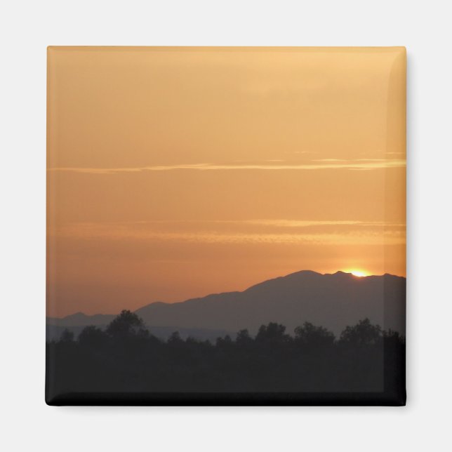 Orange Sunset Scene Magnet (Front)