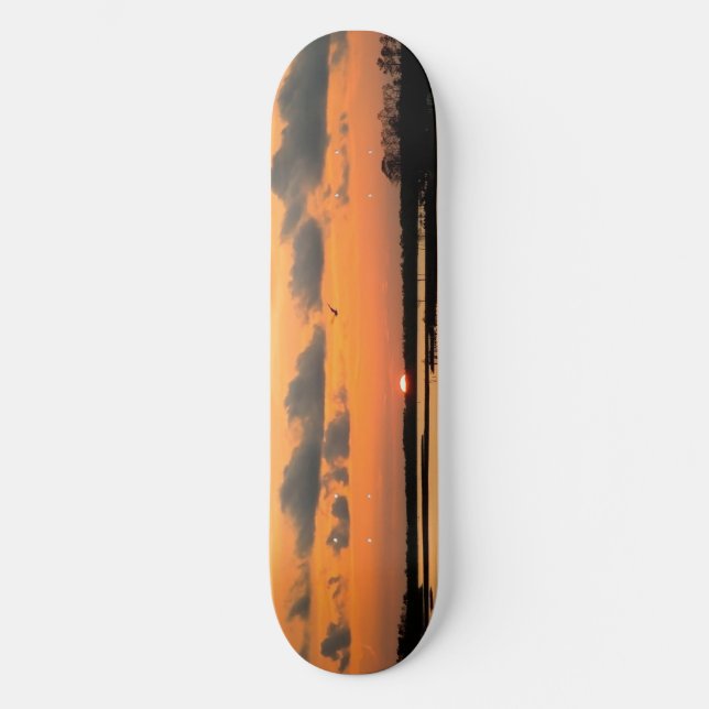 ORANGE SUNSET SKATEBOARD DECK (Front)