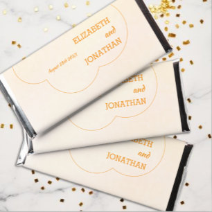 Orange Sunset Wedding Hershey Bar Favors