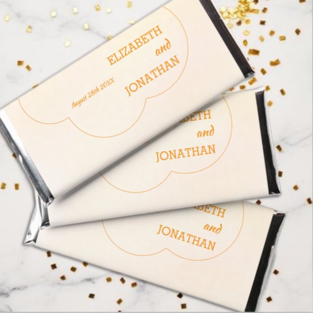 Orange Sunset Wedding Hershey Bar Favors (Creator Uploaded)