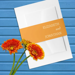 Orange Sunset Wedding Invitation Belly Band