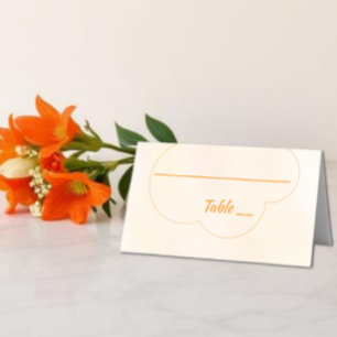 Orange Sunset Wedding Place Card