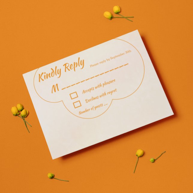 Orange Sunset Wedding RSVP Card (Creator Uploaded)