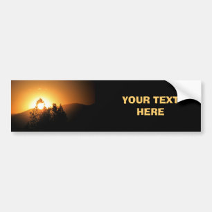 Orange Sunset With Trees customizable Bumper Sticker
