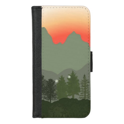 Orange Sunset with Trees iPhone 87 Wallet Case