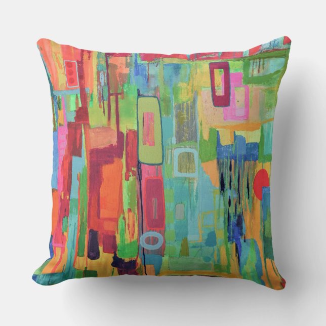 Orange Sunshine 20 x 20 Cotton Throw Pillow (Front)