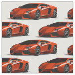 Orange Supercar Automobile Fabric