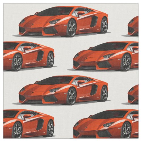 Orange Supercar Automobile Fabric