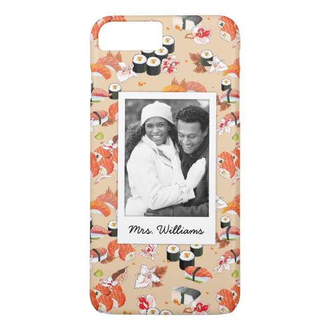 Orange Sushi Pattern | Add Your Photo Case-Mate iPhone Case (Back)