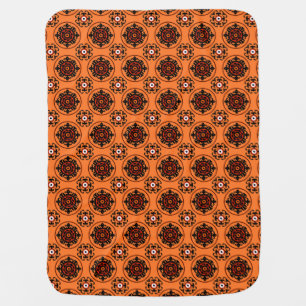 Orange Suzani Pattern Baby Blanket