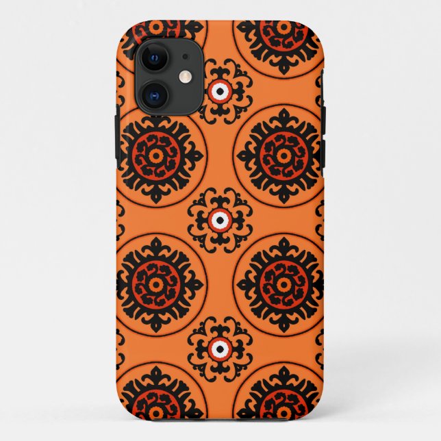 Orange Suzani Pattern Case-Mate iPhone Case (Back)