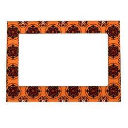 Orange Suzani Pattern Magnetic Photo Frame