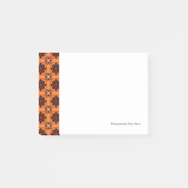 Orange Suzani Pattern Post-it Notes (Front)