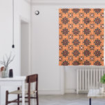 Orange Suzani Pattern Sheer Curtains