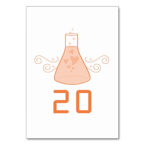 Orange Sweet Chemistry Wedding Table Card