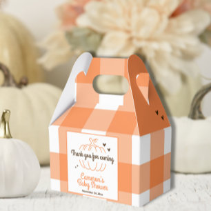 Orange Sweet Little Pumpkin Baby Shower Party Favor Boxes
