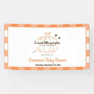 Orange Sweet Little Pumpkin Baby Shower Welcome Banner