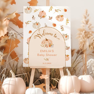 Orange Sweet little pumpkin baby shower welcome Foam Board