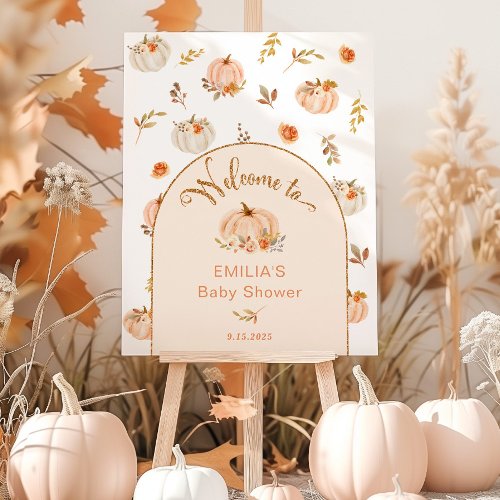 Orange Sweet little pumpkin baby shower welcome Foam Board