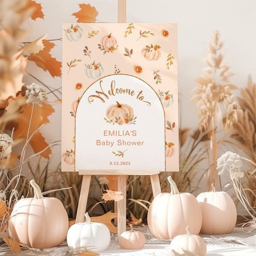 Orange Sweet little pumpkin baby shower welcome Foam Board