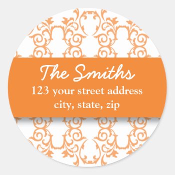 Orange Swirls Address Labels by charmingink at Zazzle