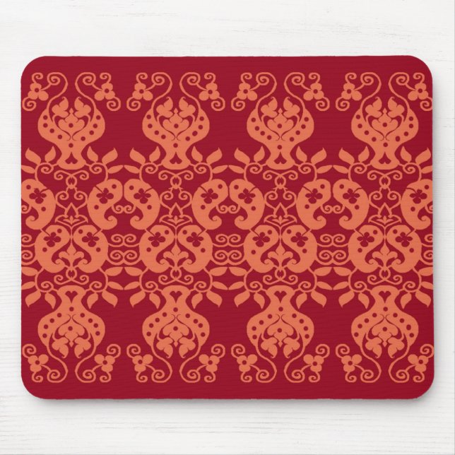 Orange Swirls&Paisley Decorative Pattern mousepad (Front)