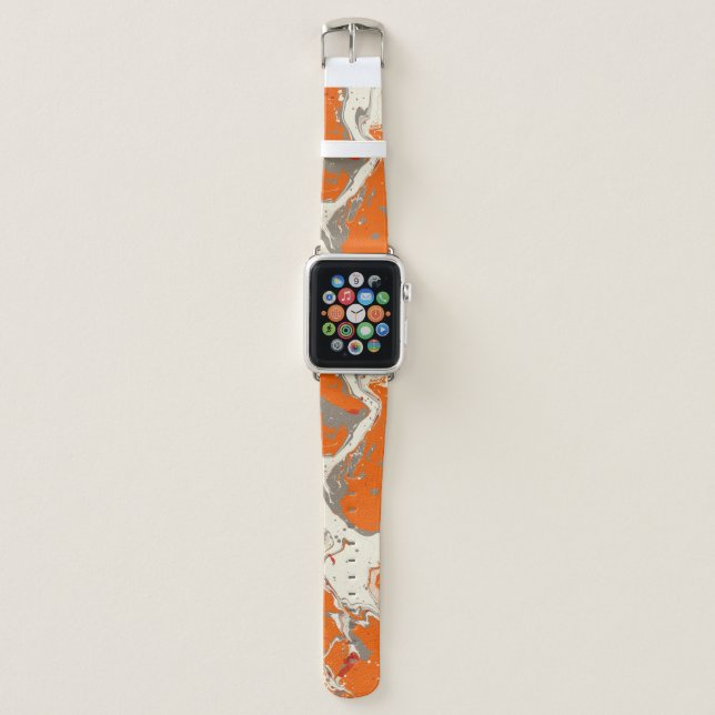 Orange swirly apple watch band (Front)