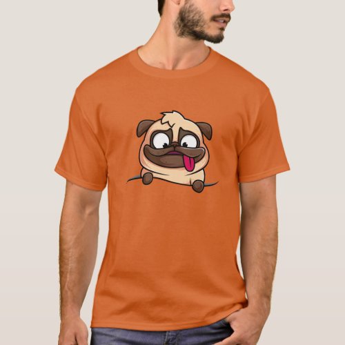 Orange t_shirt with cute dog design casual wear