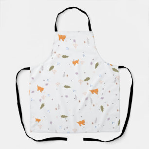 Orange Tabby and Leaves Pattern Apron